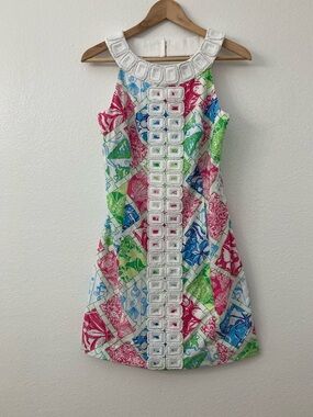 Lily Pulitzer 50th Jubilee Hollywood Square Beaded Embroidered Shift Dress